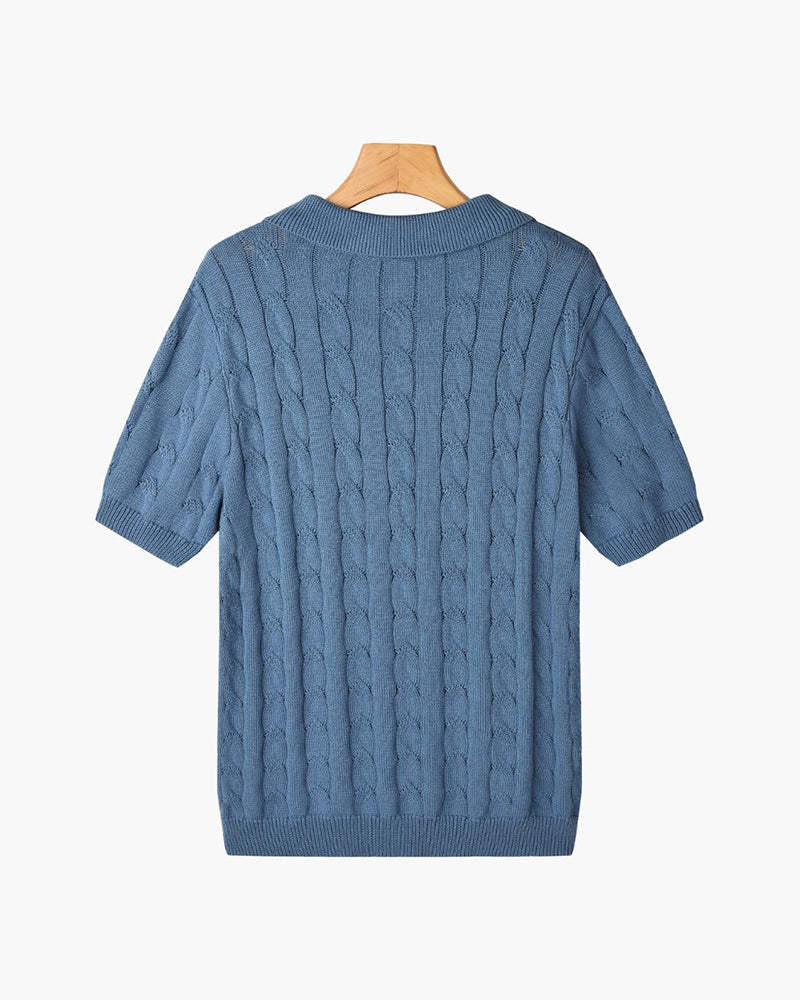 FLORENCE Cable Knit Polo