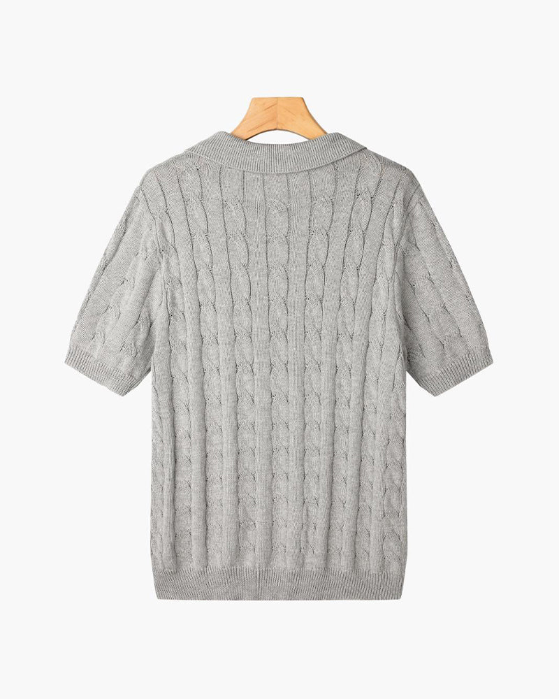 FLORENCE Cable Knit Polo